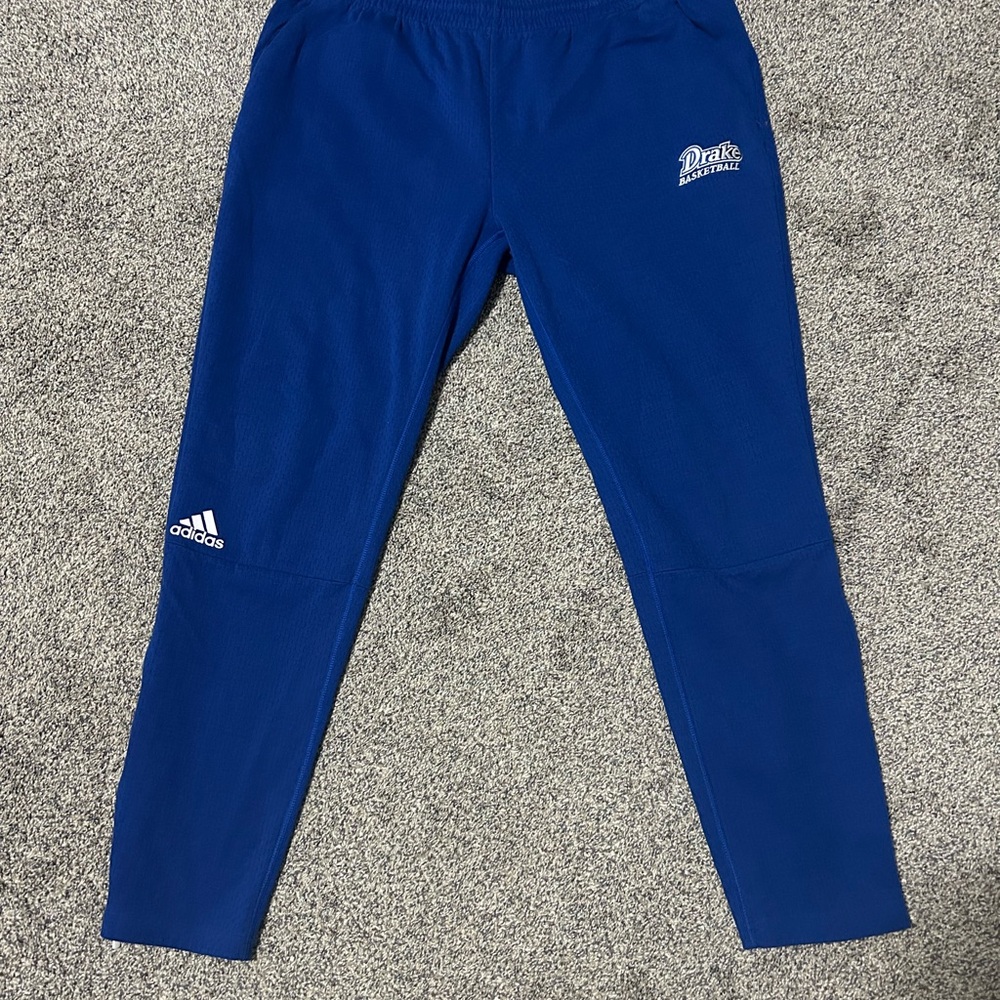 Adidas Drake University Basketball Team Issued Royal Blue Joggers
